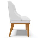 Ver mais imagens de Poltrona Decorativa Base Fixa de Madeira Firenze Corino Branco/Castanho - Gran Belo