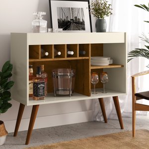 Aparador Adega Cantinho do Café New Odin - EJ Móveis - Offwhite/Freijó