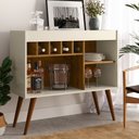 Ver imagem 1 de Aparador Adega Cantinho do Café New Odin - EJ Móveis - Offwhite/Freijó