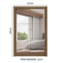 Ver imagem 4 de Guarda-roupa Solteiro 2 Portas de Correr com Espelhos 2 Gavetas Rustic Vivare Madesa