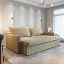 Ver imagem 1 de Sofá-Cama Coimbra 4 Lugares Reclinável 200cm Bege Cialar Móveis