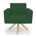 Ver imagem 3 de Kit 2 Poltronas Giratória Viena Gomada Veludo Base de Madeira MA30 - D’Rossi Verde