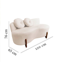 Ver mais imagens de Namoradeira Sofá Feijão Lounge 120cm Orgânica Veludo Marfim
