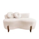 Ver imagem 4 de Namoradeira Sofá Feijão Lounge 120cm Orgânica Veludo Marfim