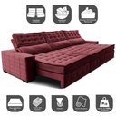 Ver imagem 3 de Sofá Retrátil e Reclinável 3,85m Cama inBox Big Puffer com SoftGel D40 Velupluma Vinho