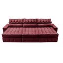 Ver imagem 5 de Sofá Retrátil e Reclinável 3,85m Cama inBox Big Puffer com SoftGel D40 Velupluma Vinho