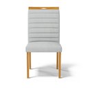 Ver imagem 4 de Kit com 4 Cadeiras Sara Madeira Maciça Estofadas para Mesa de Jantar Linho Cinza 407