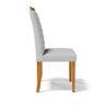 Kit com 4 Cadeiras Sara Madeira Maciça Estofadas para Mesa de Jantar Linho Cinza 407 - 7