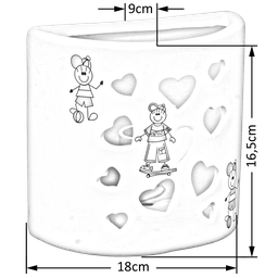 Arandela Artesanal Retrô Cerâmica Infantil Coracao Azul - 2