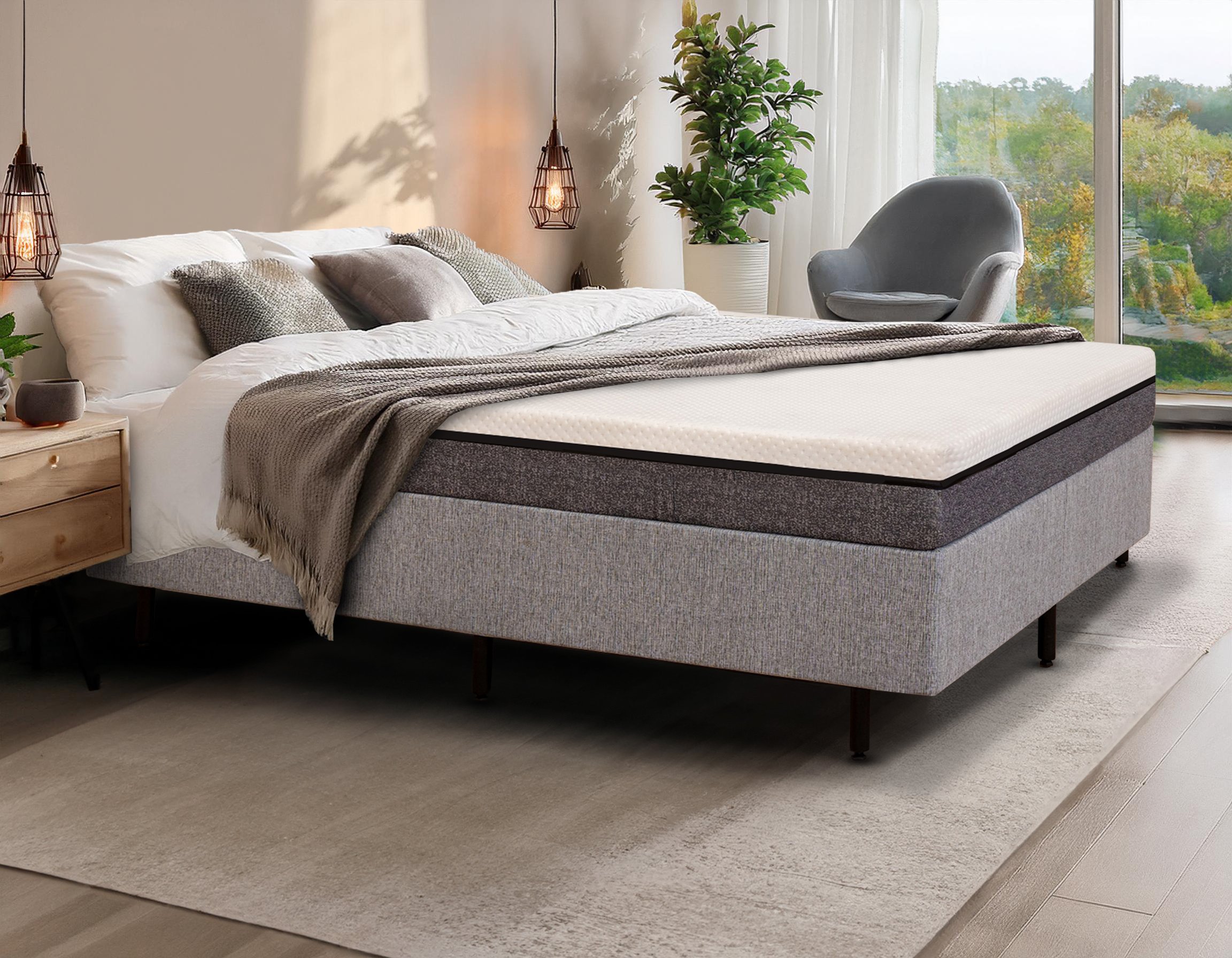 Cama Fastbox King Size Serenelife - Tecido Alpha 56