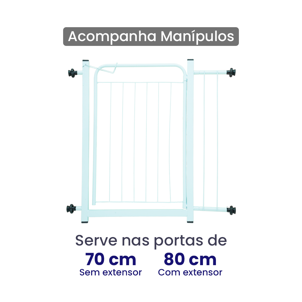 Portão Segurança Pet Grade Proteção 68cm Cães Bebês Gudim Portão Pet - 4