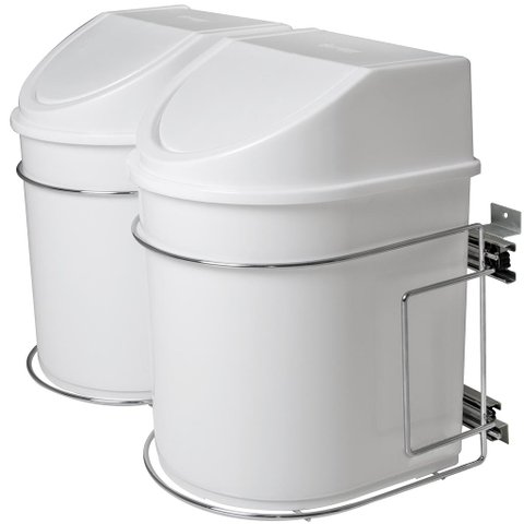 Lixeira de Embutir Deslizante Dupla 12l para Cozinha 7242 Cr