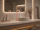 Ver imagem 3 de Torneira de Mesa para Banheiro Bica Baixa Rose-gold Fosco