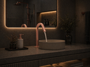 Ver imagem 4 de Torneira de Mesa para Banheiro Bica Baixa Rose-gold Fosco