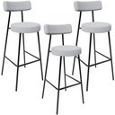 Ver imagem 1 de Kit 03 Banquetas Altas Cozinha Bar Sala De Jantar Em Aço Milão L02 Bouclê Cinza - Lyam Decor