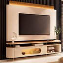 Ver imagem 1 de Conjunto Painel Nobre C/led e Bancada Ária Tv até 85 Polegadas Off White/cinamomo G26 - Hb Móveis