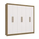 Ver imagem 1 de Guarda Roupa Casal 6 Portas 2 Gavetas 232cm M569 Kappesberg - Nogueira/branco