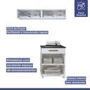 Ver mais imagens de Lavanderia Modulada Magé 2 Armários Aéreos e Balcão Branco Kaiki Móveis