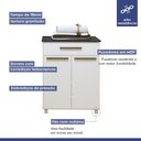 Ver imagem 7 de Lavanderia Modulada Magé 2 Armários Aéreos e Balcão Branco Kaiki Móveis