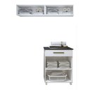Ver imagem 3 de Lavanderia Modulada Magé 2 Armários Aéreos e Balcão Branco Kaiki Móveis