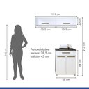Ver imagem 4 de Lavanderia Modulada Magé 2 Armários Aéreos e Balcão Branco Kaiki Móveis