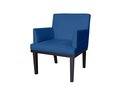Ver imagem 2 de Kit 2 Poltronas Decorativa Vitória Suede Azul Marinho Pés Madeira Ms Decor