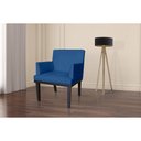 Ver imagem 3 de Kit 2 Poltronas Decorativa Vitória Suede Azul Marinho Pés Madeira Ms Decor