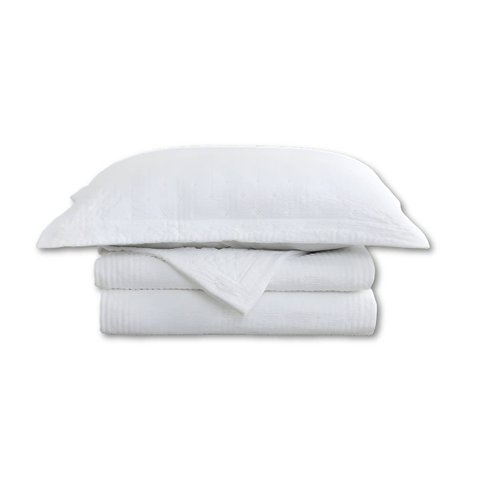 Colcha Matelassê - Casal - Pliê - Branco - C/ Porta Travesseiro - Camesa