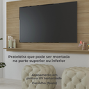 Ver imagem 5 de Painel Suspenso para Tv 60 Pol 1 Prateleira 180 Cm Carvalho Arly