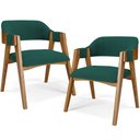 Ver imagem 1 de Kit 02 Cadeiras para Sala de Jantar e Estar Living Estofada Suran L02 Bouclê Verde - Lyam Lyam Decor