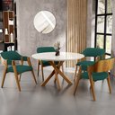 Ver imagem 2 de Kit 02 Cadeiras para Sala de Jantar e Estar Living Estofada Suran L02 Bouclê Verde - Lyam Lyam Decor