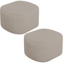 Ver imagem 1 de Kit 2 Puffs Decorativos Orgânico para Living Quarto 70cm Doha W01 Linho Bege - Lyam Decor
