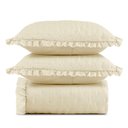 Ver imagem 1 de Kit Cobre Leito Elegance Queen Microfibra Colcha com Babado 3 Peças Palha