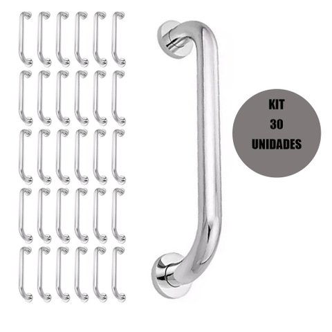 Alça de Apoio 60cm Barra Inox Kit 30 Unidades Acessibilidade Cadeirante Idoso Deficiente Banheiro