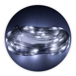Led Pisca Linha com 20 Metros Lâmpadas Tomada 8 Modos Natal Ano Novo Cor:branco