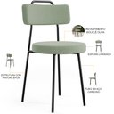 Ver imagem 4 de Kit 08 Cadeiras Decorativas Estofada Para Sala De Jantar Barcelona L02 Bouclê Oliva - Lyam Decor