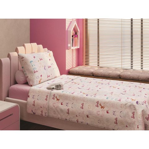 Jogo de Cama 100% Algodão Solteiro Estampado Barbie 3 peças- Lepper