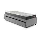 Ver imagem 2 de Bicama Box Solteiro Courino Linho Cinza 88x188 com Dois Colchões Adapto Molas Ensacadas Ecoflex