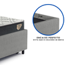 Bicama Box Solteiro Courino Linho Cinza 88x188 com Dois Colchões Adapto Molas Ensacadas Ecoflex - 9