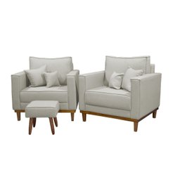 Kit 2 Poltronas Beny - Linho Bege - 2