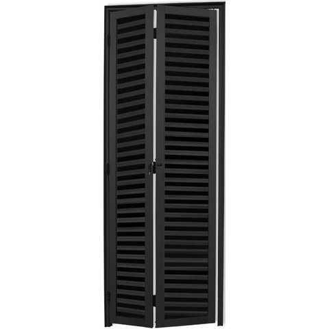Porta de Aluminio Camarão Palheta C/trinco Linha Premium:2,10 X 0,90/direita/preto