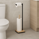 Ver imagem 1 de Porta Papel Higiênico de Bambu e Metal 18x18x71cm Jolitex Mek Tissue