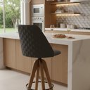 Ver imagem 2 de Conjunto 2 Banquetas Tecido Único 2240 Bg Base 2 Colm Adhara Marrom/Amêndoa/Preto