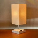 Ver imagem 1 de Abajur Luminaria de Mesa Quadrado Mdf Interruptor Ref 49 Decoração Casa Sala Quarto Escritório