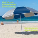 Ver imagem 2 de Guarda-sol Mor 1,80m Fps 70 Estrutura Aço Carbono Resistente:azul Marinho