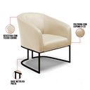 Ver imagem 6 de Kit 2 Poltronas Stella Corino Bege Base Industrial Preto - D’Rossi