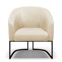 Ver imagem 3 de Kit 2 Poltronas Stella Corino Bege Base Industrial Preto - D’Rossi