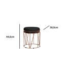 Ver imagem 2 de Puff Babu Bronze Suede Preta Metal Móveis