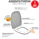 Ver imagem 2 de Assento Tampa para Vaso Sanitário Almofadado Decorado Paris Compatível Thema Branco Durín