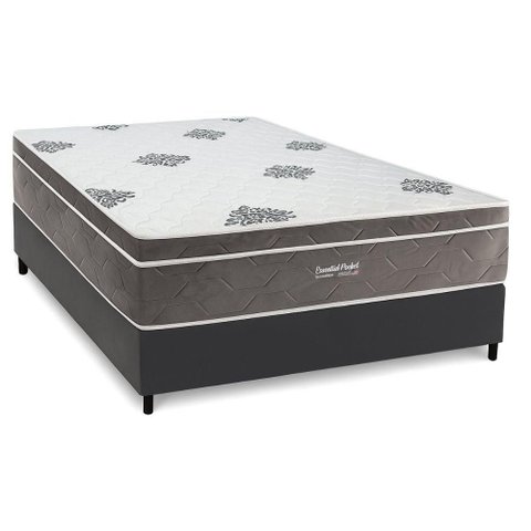 Conjunto Box Casal: Colchão Molas Inovaflex Ensacadas Essential+base Crc Corano Gray (138x188)